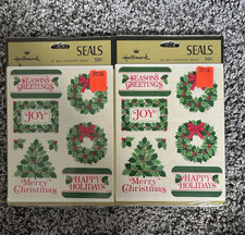 New NOS Hallmark Seals 24 Self Adhesive Seals '70s ? Made USA / 2 Sealed Packs ￼ picture