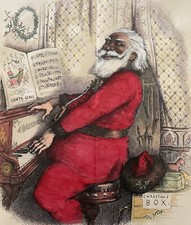 HAND COLORED THOMAS NAST 1886 HARPER’S BAZAR SUPPLEMENT  ENGRAVING  23”x 16” picture
