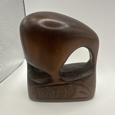 Vintage Hand Carved Rotorua Kiwi Bird Figurine. Wood New ZEALAND  picture