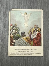 1901 Vintage Bible Card Jesus Ascension United Brethren Publishing Religious picture