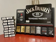 Jack Daniel's Zippo Lighters Vintage 1997 OLD no. 7 -Display of 8 Unfired picture