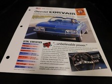 1960-1969 Chevrolet Corvair Spec Sheet Brochure Photo Poster 61 62 63 64 65 66 picture