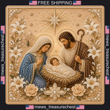 Diamond Painting Kit with Frame for Adults, Holy Family, 7.8x7.8in picture