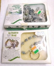 Vintage Irish Rosary Connemara Marble Penal Rosary Shrine Of Our Lady Of Knock picture