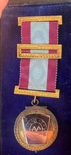 1898 British Canadian Masonic Freemason Gilt Locket Medal Badge Coin Gold Plated picture