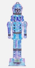 Holiday Living 36” Nutcracker Iridescent 3’ Christmas Decor Prismatic LIGHTS UP picture