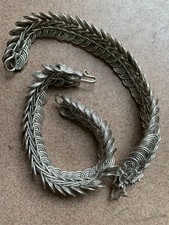 2Pcs Wonderful Tibetan Silver Hand Mde *Dragon* Bracelets  picture