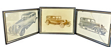 3 1930's Press Photos Automobiles Artist Renderings B & W Art Deco Advertising picture