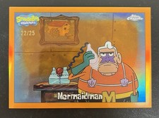 2025 Topps Chrome Spongebob Squarepants Mermaid Man Orange Refractor /25 🌊 picture