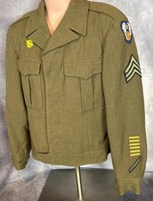 WWII USAAF 9th Air Force Ike Jacket NAMED Joseph Haponic 6 Overseas Bars SSGT picture