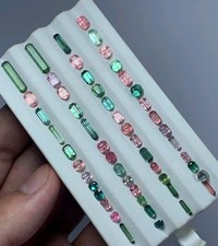 30 Ct Gorgeous Lot Of Natural Tourmaline Gemstones - Nice Color - Geometric Cut  picture