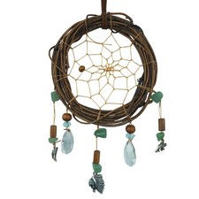 Twilight-Inspired Natural Rattan Dream Catcher with Alloy Chief Wolf Bear Pen... picture