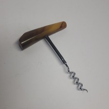 Vintage Mid Century Modern Butterscotch Bakelite Handle Corkscrew bottle opener  picture