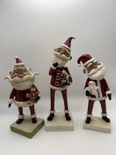 Set of 3 Santa Claus  Snowman Gingerbread Puppy Dept 56 Figurine Figure Xmas NEW picture