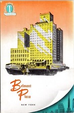 Historic Hotel Belmont Plaza Downtown New York City New York DB Postcard picture