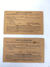 Notice Of Classification 1942 , 1943 Set of two picture