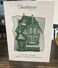 Byers Choice Traditions Cobweb Cottage Lighted Gingerbread House 2013 Halloween picture