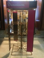 Spinning Store Counter Top Display Stand Jewelry Candy 1940 Dennison Card MCM picture