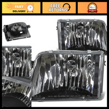 DNA MOTORING Pair of Headlight Assemblies Compatible with 93-97 Ford Ranger, Bla picture