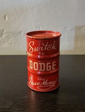 Vintage 1930-40's Dodge Brother's Oil Barrel Coin Bank Car Advertising  picture