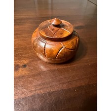 Vintage Hand Carved Wood Trinket Box picture