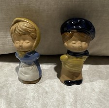 VGT Ceramic Scandinavian Boy/ Girl Pair of Salt and Pepper Shakers Made In Japan picture