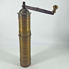 Large Antique Brass Turkish Coffee Grinder Pepper Spice Mill Unmarked 12
