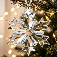 Crystal Snowflake Christmas Ornaments 2026, Beautiful Glass Star Ornaments picture