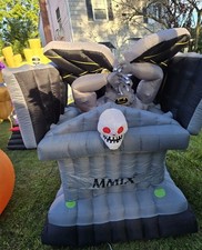 Gemmy Animated Gargoyle Tombstone Halloween Airblown Inflatable Graveyard  picture