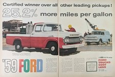 1959 Vintage  Ford F-100 Side Style Pickup Vehicle Print Ad picture