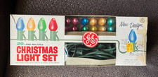Vintage GE 20 Lamp Multiple Christmas Light Set Original Box Made in USA Tested picture