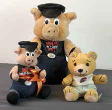 Play by Play 1993 HARLEY DAVIDSON MOTORCYCLES Plush Piggies Pig Hog + Small Bear picture