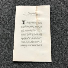 1906 Victor Talking Machines Phonograph Catalog Price Guide Booklet VINTAGE RARE picture