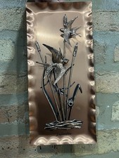 Vintage Mid-Century Modern 3D copper wall plaque featuring, made in Germany picture