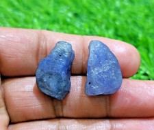 Ultimate Rare Earth Mined Blue Tanzanite Raw 2 Piece Size 23-24 MM Rough Jewelry picture