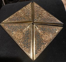Antique Tiffany Studios (Style) Blotter Corners Gold Color & Green Felt Backing picture