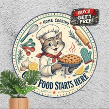 vintage welcome the kitchen aluminum tin metal signs picture