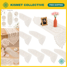 8 Pack Oval Crochet Lace Table Runners & Doilies - Elegant Home Decor picture