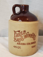 Vintage 1980 EHRLE BROS. WINERY Wine Jug 4/5 QT. 1/2 Gal. 6.5'' Brown picture