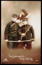 C1910s J.H. Editeur Paris France Hand-Tinted French Military Soldiers Postcard picture