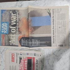 USA TODAY 9/11 SEPTEMBER 11 2001 NEWSPAPER ACT OF WAR SPECIAL EDITION 9/12/2001 picture