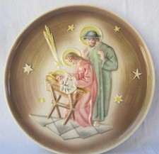 Rare Keramos Glass Porcelain THE NATIVITY Christmas Plaque Wien Austria Vienna picture