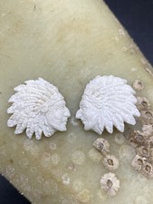 Amazing pair of Native American Face  carvings cabochons picture