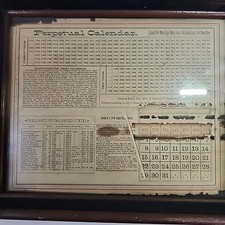 Antique Framed Perpetual Calendar 1882 George F Goodell Patented picture