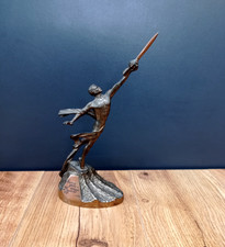 Antique Soviet Bronze Figurine Space Age USSR Gagarin's Path to the Stars Rocket picture