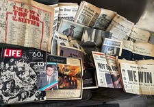 Vintage Newspaper Lot Detroit Tigers Win '64, JFK Kennedy, Riots, Moon, +MORE picture