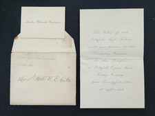 1895 antique PITTSFIELD ma HIGH SCHOOL GRADUATION invitation HATTIE EMERSON picture