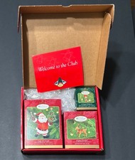Hallmark 2000 Membership Club Kit 3 Ornaments Vintage OpenBox Santa Reindeer Y2K picture
