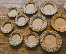 Set 10 Vietri Francesca Blu Plates (5) Dinner 11.75