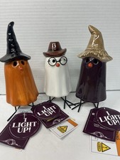 3 Red Shed Halloween Ceramic Lighted Ghost Chicken 7” picture